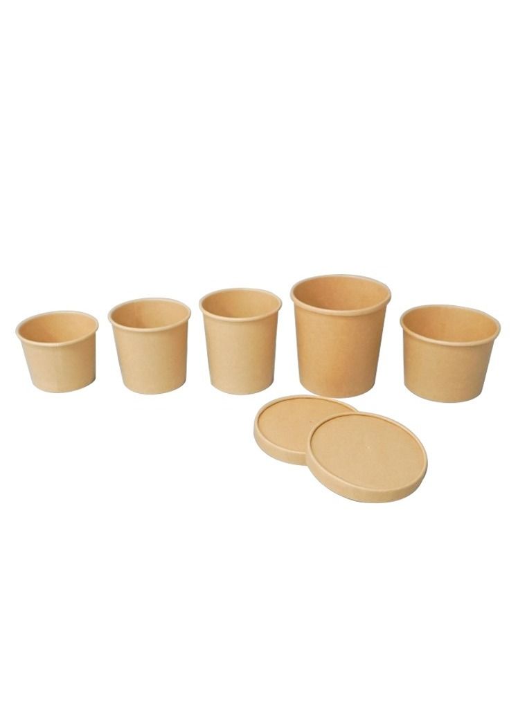 ProdelPak Soup Cups Brown With Paper Lid 20 Pieces - Image 2