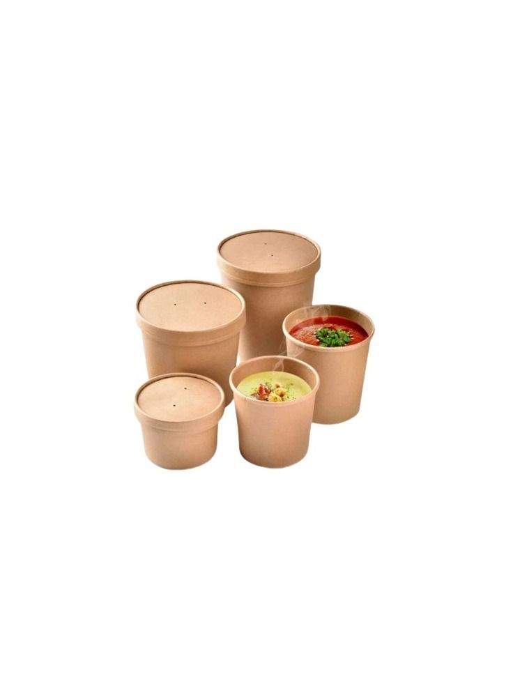 ProdelPak Soup Cups Brown With Paper Lid 20 Pieces - Image 3