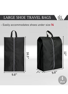 Oasisgalore 4-Pack Shoe Storage Bags, Waterproof Nylon with Sturdy Zipper for Travel for Men and Women  - Image 2