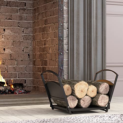 Fire Beauty Firewood Log Rack, Iron Wood Lumber Storage Holder for Fireplace, Heavy Duty Log Storage Bin for Firepit Stove Accessories - Image 4