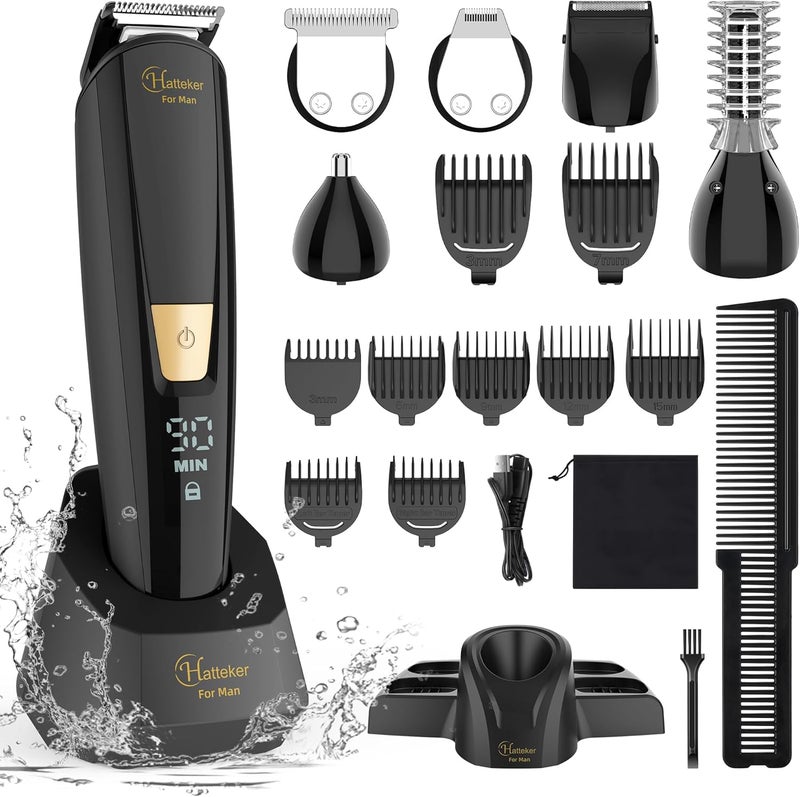 Hatteker Hatteker Mens Body Hair Trimmer Beard Trimmer Groin Trimmer Mens Grooming Kit Electric Razor Body Shaver Groomer Waterproof 6 in 1 
