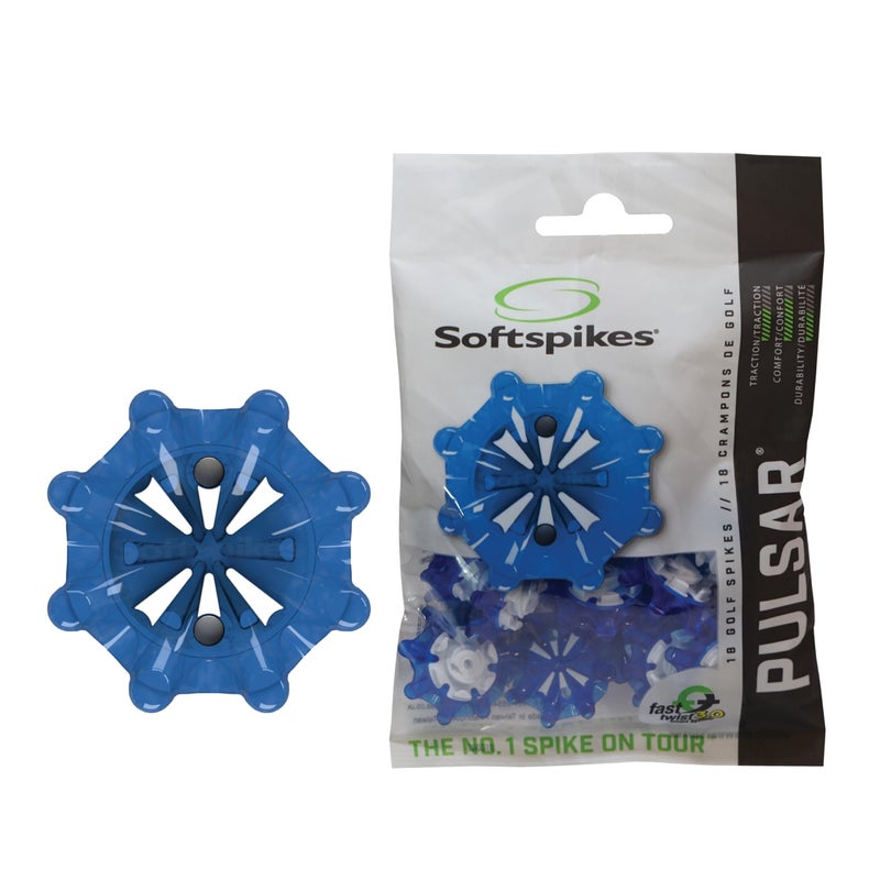 SOFTSPIKES Golf Spikes Fast Twist 3.0 Softspikes Pulsar Golf Cleats, Blue, Clamshell US - Image 1