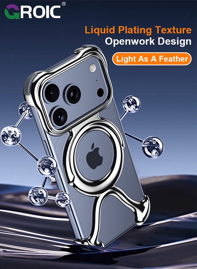 GROIC Frameless iPhone 17 Pro Phone Case,Compatible with iPhone 17 Pro Phone Cover,Slim Shockproof Thin Bumper Cases for iPhone 17 Pro Cover,Magnetic iPhone 17 Pro Phone Shell 6.3 inch - Image 4