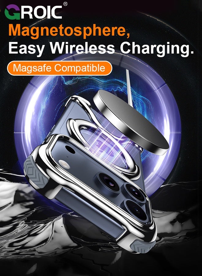 GROIC Frameless iPhone 17 Pro Phone Case,Compatible with iPhone 17 Pro Phone Cover,Slim Shockproof Thin Bumper Cases for iPhone 17 Pro Cover,Magnetic iPhone 17 Pro Phone Shell 6.3 inch - Image 5