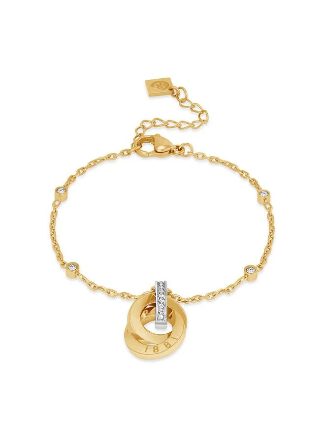 Beatrice Gold Plated Silver Stainless Steel Chain Bracelet for Women 170mm