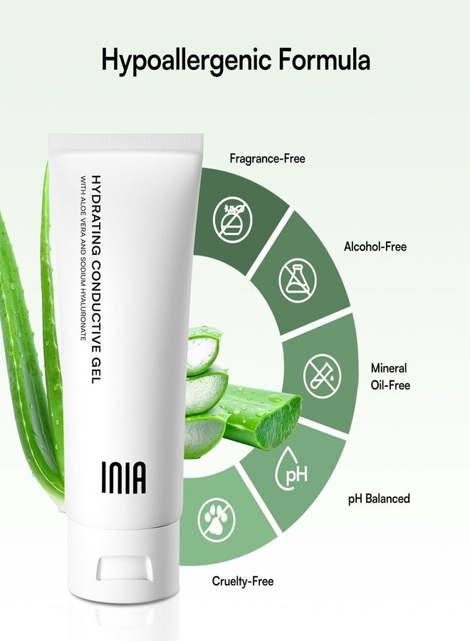 INIA Micro-current Conductive Gel for Facial and Body Skin Care Machines - Hydrating Gel Primer with Hyaluronic Acid, Anti-Aging & Skin Tightening for Women and Men, 10.56 Fl Oz - Image 4