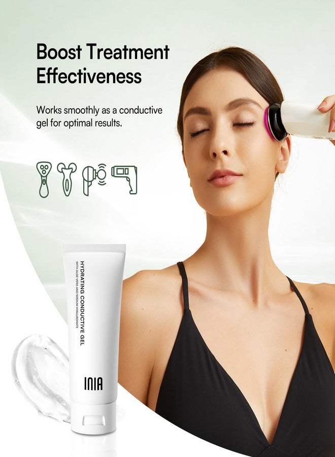 INIA Micro-current Conductive Gel for Facial and Body Skin Care Machines - Hydrating Gel Primer with Hyaluronic Acid, Anti-Aging & Skin Tightening for Women and Men, 10.56 Fl Oz - Image 2