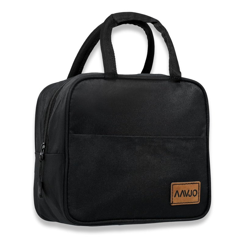 Aavjo Insulated Lunch Bag for Adults Leakproof Reusable Tote with High Capacity Perfect for Women Men Ideal for Work Travel and Outdoor Activities Black - Image 1
