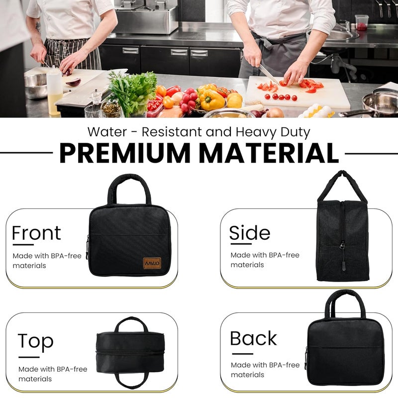 Aavjo Insulated Lunch Bag for Adults Leakproof Reusable Tote with High Capacity Perfect for Women Men Ideal for Work Travel and Outdoor Activities Black - Image 5