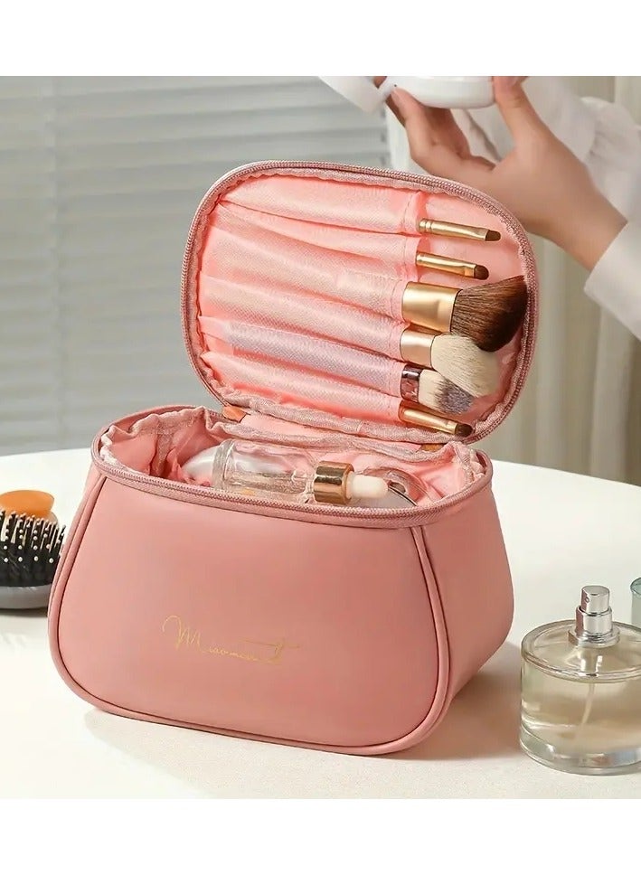 ORiTi Travel Cosmetic Bag For Women, Large Capacity Makeup Organizer Bag With Portable Handle Zipper Makeup Brush Holder, Makeup Bags For Women Toiletry Bag For Girls Traveling - Image 5