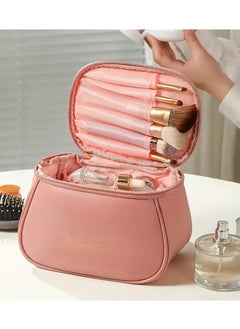 ORiTi Travel Cosmetic Bag For Women, Large Capacity Makeup Organizer Bag With Portable Handle Zipper Makeup Brush Holder, Makeup Bags For Women Toiletry Bag For Girls Traveling  - Image 5