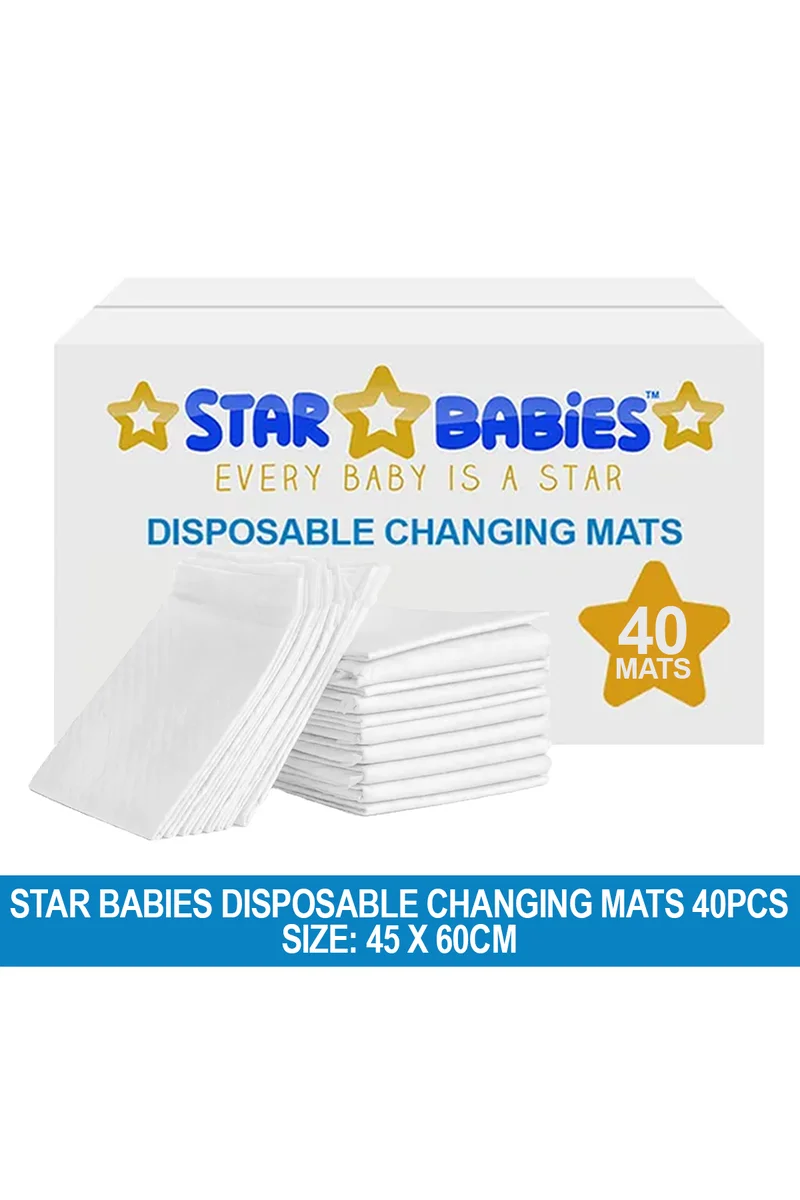 STAR BABiES Star Babies Disposable Changing mat Large (45 x 60cm) Pack of 40 - White