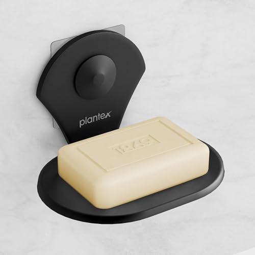 Plantex Royal Self Adhesive Stainless Steel Soap Holder for Bathroom/Soap Dish/Soap Stand/Bathroom Accessories - (Black) - Image 1