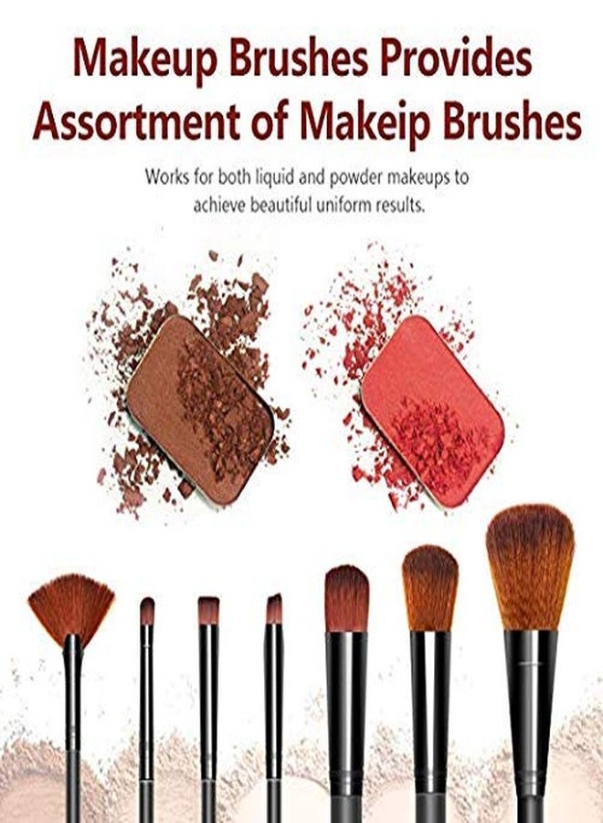 DATNASAYAD Makeup Brushes With Case For Foundation Eyeshadow Eyebrow Eyeliner Blush Powder Concealer Contour, (Black) - 12 Pieces - Image 4