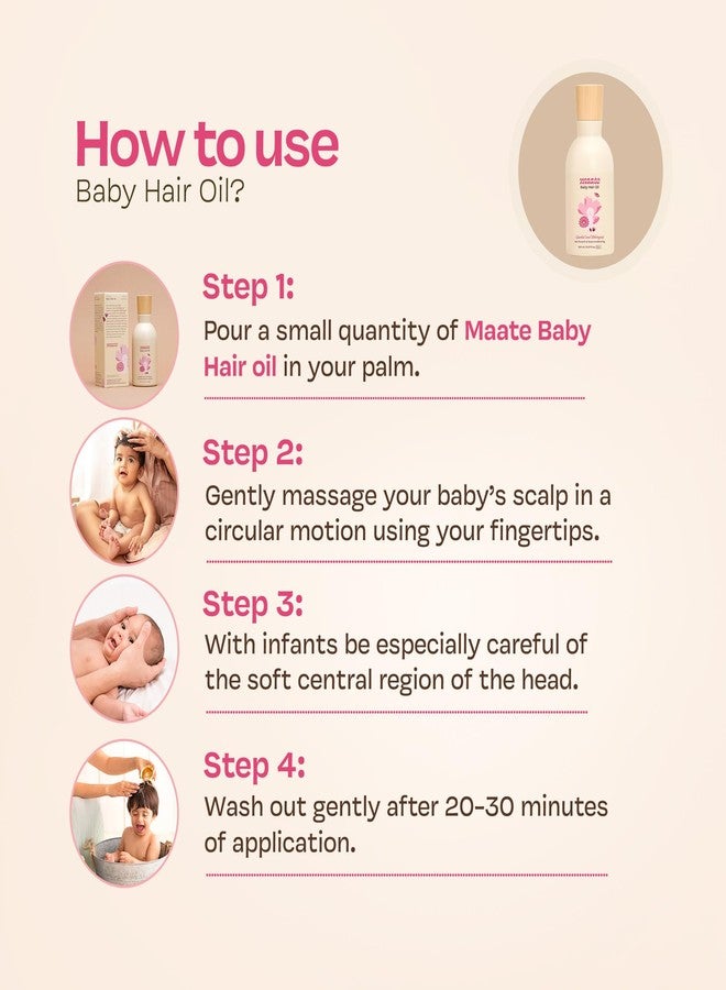 MAATE Baby Hair Massage Oil Baby Hair Growth and Scalp Conditioning Using Traditional Ayurvedic Methods, Cream, 150ml - Image 5