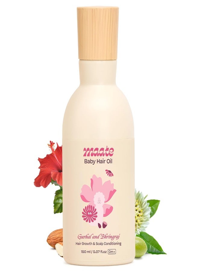 MAATE Baby Hair Massage Oil Baby Hair Growth and Scalp Conditioning Using Traditional Ayurvedic Methods, Cream, 150ml - Image 1