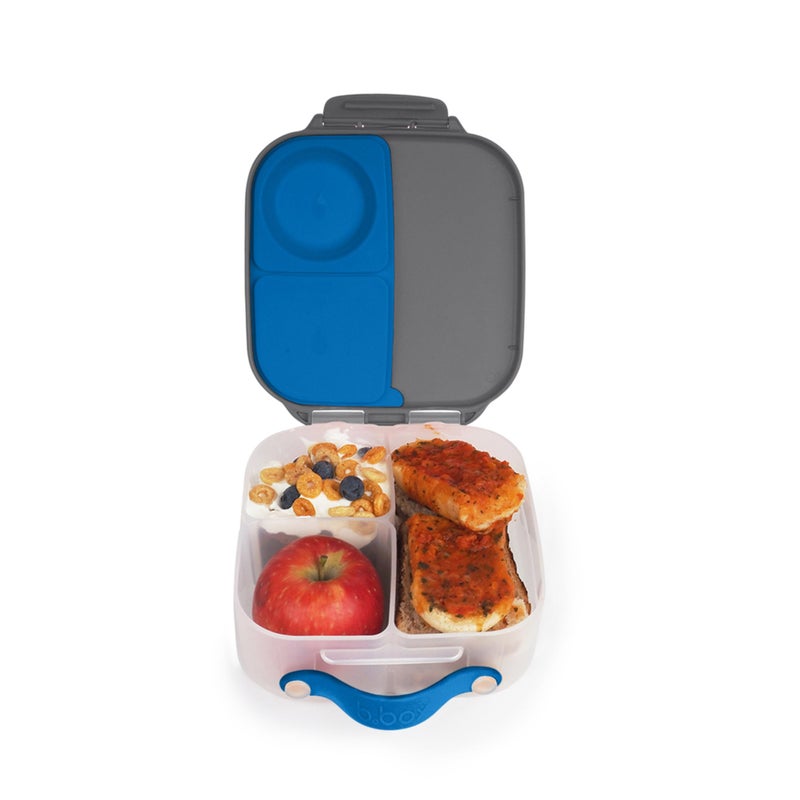 b.box Mini Lunch Box for Kids: Lightweight Bento Box, Lunch Snack Container with 2 Leak Proof Compartments. Ages 3+ School Supplies, BPA Free (Blue Slate, 4¼ cup capacity) - Image 1