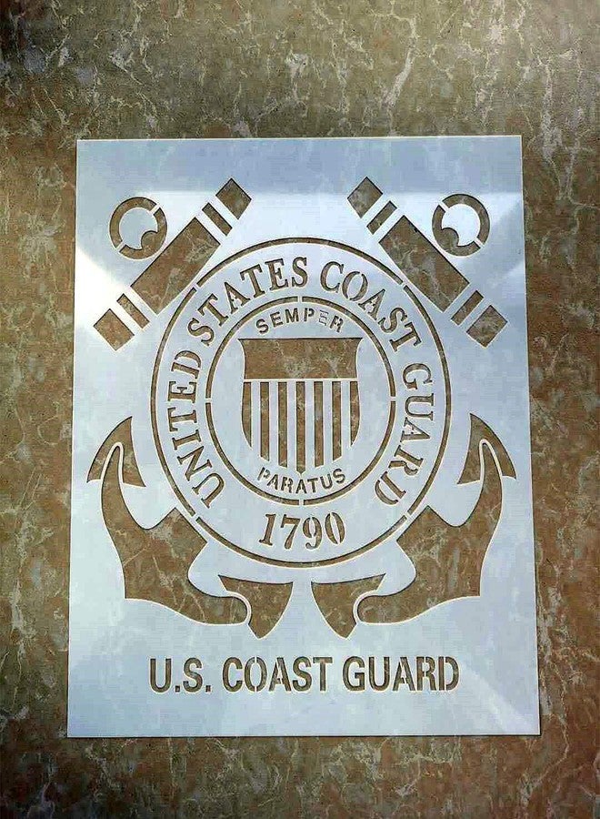 OBUY Large US Military Flag Stencil for Painting on Wood, Fabric, Walls, Airbrush + More | Reusable10-14 inch Mylar Template (USCG) - Image 4