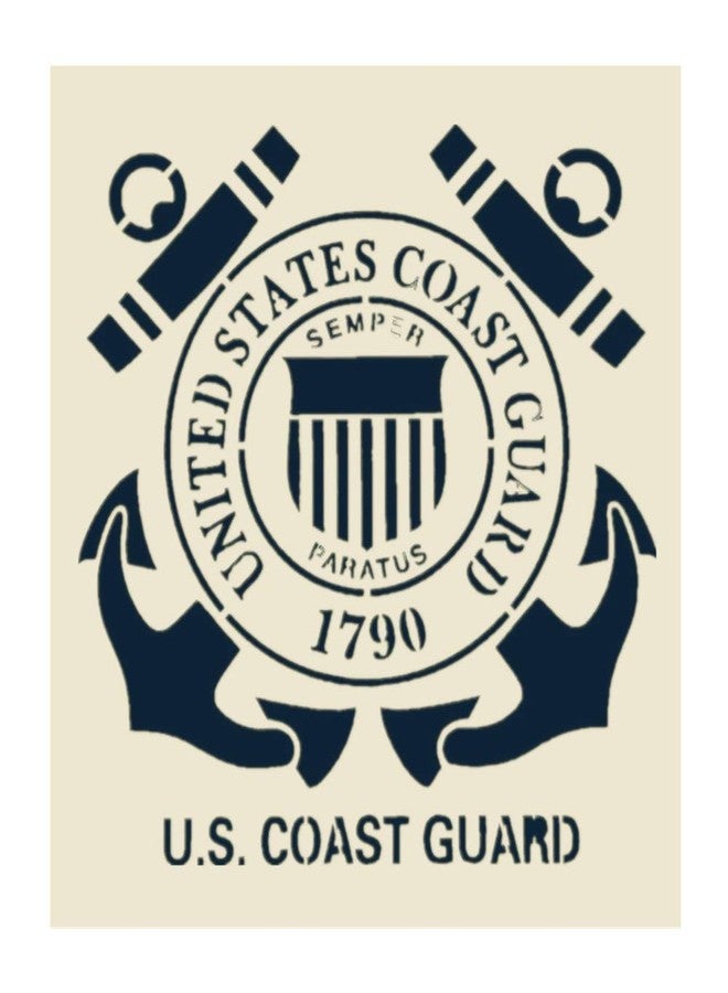 OBUY Large US Military Flag Stencil for Painting on Wood, Fabric, Walls, Airbrush + More | Reusable10-14 inch Mylar Template (USCG) - Image 1