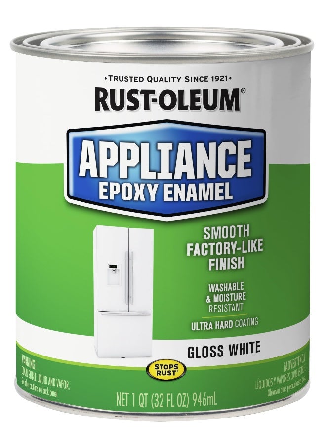 RUST-OLEUM RustOleum 241168 Specialty Appliance Epoxy Paint Quart Gloss White 32 Fl Oz Pack of 1  - Image 1