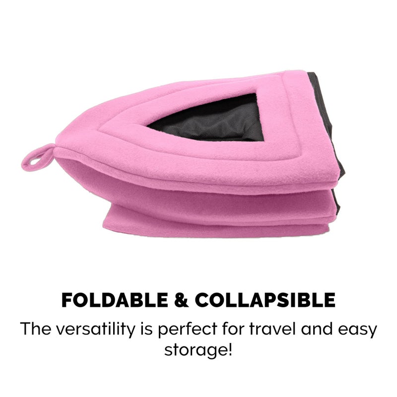 Furhaven Cat Bed Cave for Indoor Cats & Small Dogs, Washable & Foldable w/ Removable Cushion - Polar Fleece Pet Tent - Cotton Candy Pink, Small - Image 4
