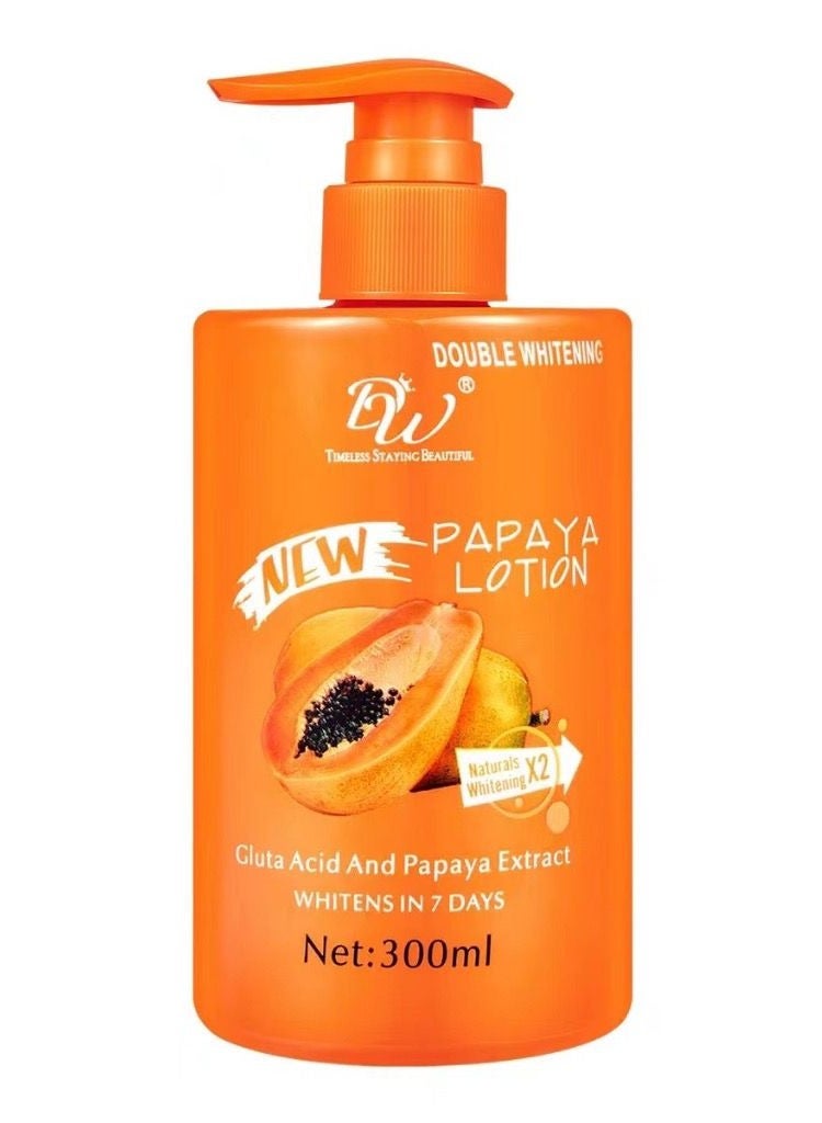 دي دبليو لوشن تبييض وترطيب الجسم بالبابايا من دي دبليو، 300 مل