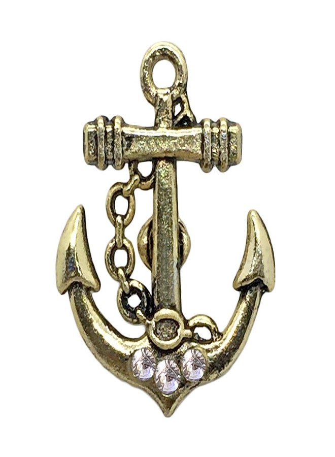 FURE Fabric & Metal Anchor Badge Brooch (Antic Golden) for Men & Women - Image 3