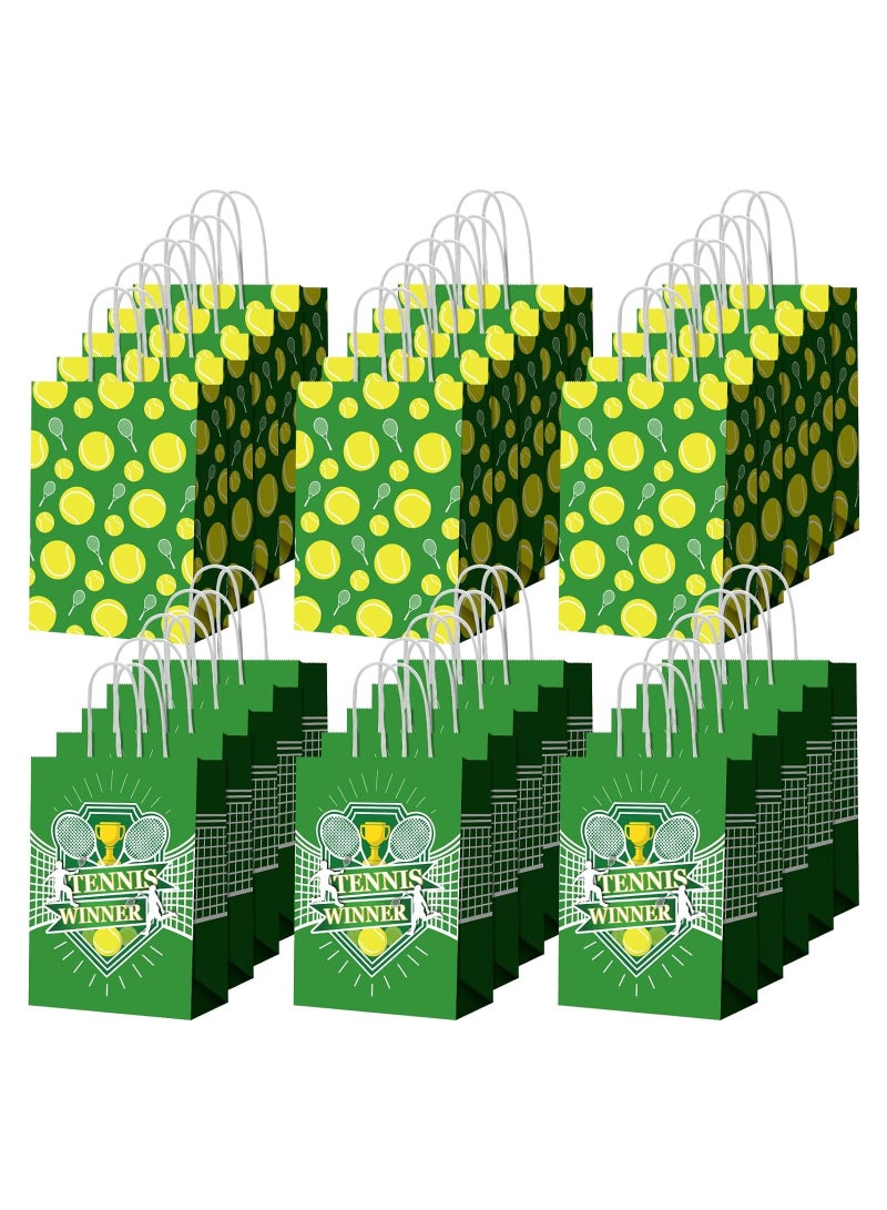 SYOSI 30 Pcs Baseball Party Candy Favor Bags Basketball Tennis Party Bags Baseball Tennis Gift Goodie Favor Bags Treat Candy Goody Bags Party Decorations Birthday Bag with Handle for Sports Theme - Image 1