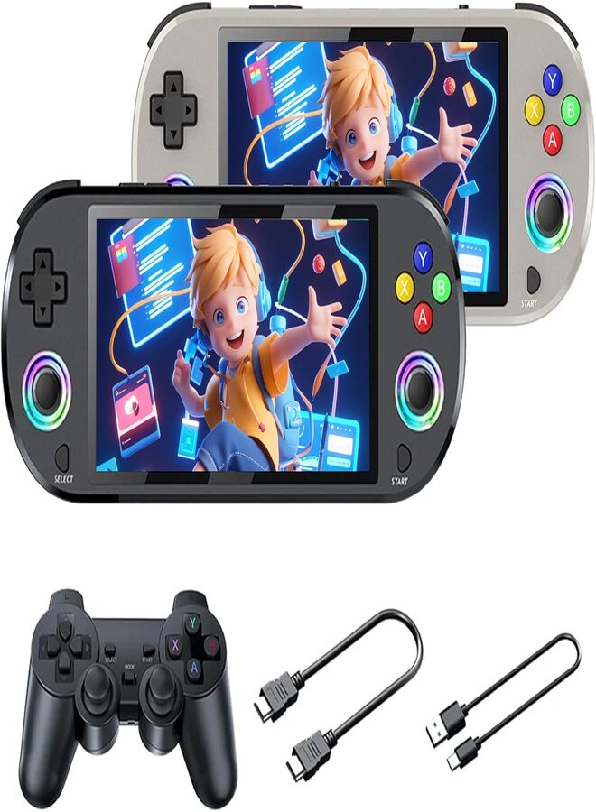 SUKILO Handheld Game Console 5-Inch Display, Retro Mini Gaming Console with Gamepad, 64G Card, 11000+ Games, RGB Joysticks, 3000mAh Battery – Portable & Rechargeable – Grey Colour  - Image 1