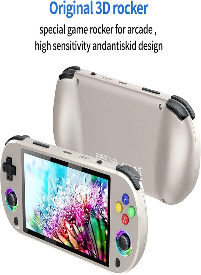 SUKILO Handheld Game Console 5-Inch Display, Retro Mini Gaming Console with Gamepad, 64G Card, 11000+ Games, RGB Joysticks, 3000mAh Battery – Portable & Rechargeable – Grey Colour  - Image 2