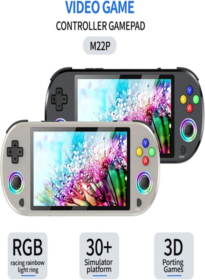 SUKILO Handheld Game Console 5-Inch Display, Retro Mini Gaming Console with Gamepad, 64G Card, 11000+ Games, RGB Joysticks, 3000mAh Battery – Portable & Rechargeable – Grey Colour  - Image 3