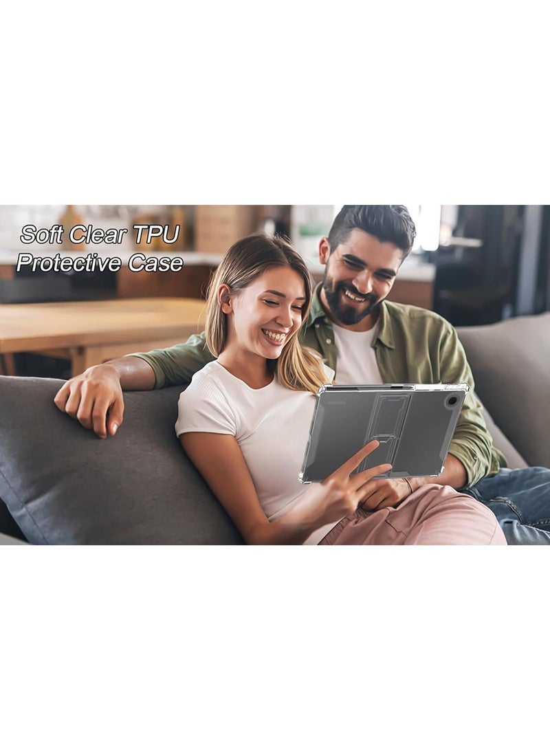 جراب شفاف مزود بحامل لجهاز Honor Pad X9/Honor Pad X8 Pro مقاس 11.5 بوصة (2023)، مقاوم للصدمات، نحيف وخفيف الوزن، مقاوم للاصفرار، غطاء مزود بحامل، وحامل قلم - شفاف - Image 3