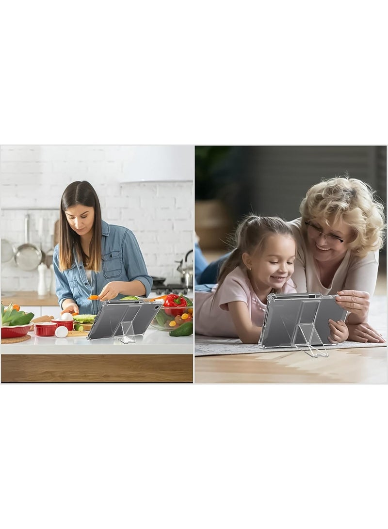 جراب شفاف مزود بحامل لجهاز Honor Pad X9/Honor Pad X8 Pro مقاس 11.5 بوصة (2023)، مقاوم للصدمات، نحيف وخفيف الوزن، مقاوم للاصفرار، غطاء مزود بحامل، وحامل قلم - شفاف - Image 4