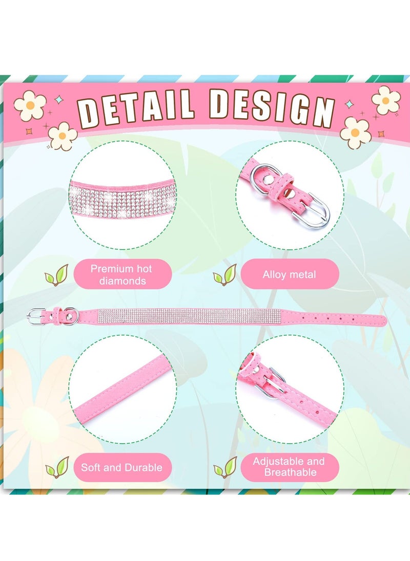SYOSI - Rhinestone Dog Collar 6PCS Adjustable Leather Diamond Bling Dog Collars Pet Cat Collar Sparkling Soft Colorful Neck Collar for Puppy Small Medium and Large Dog - Image 1