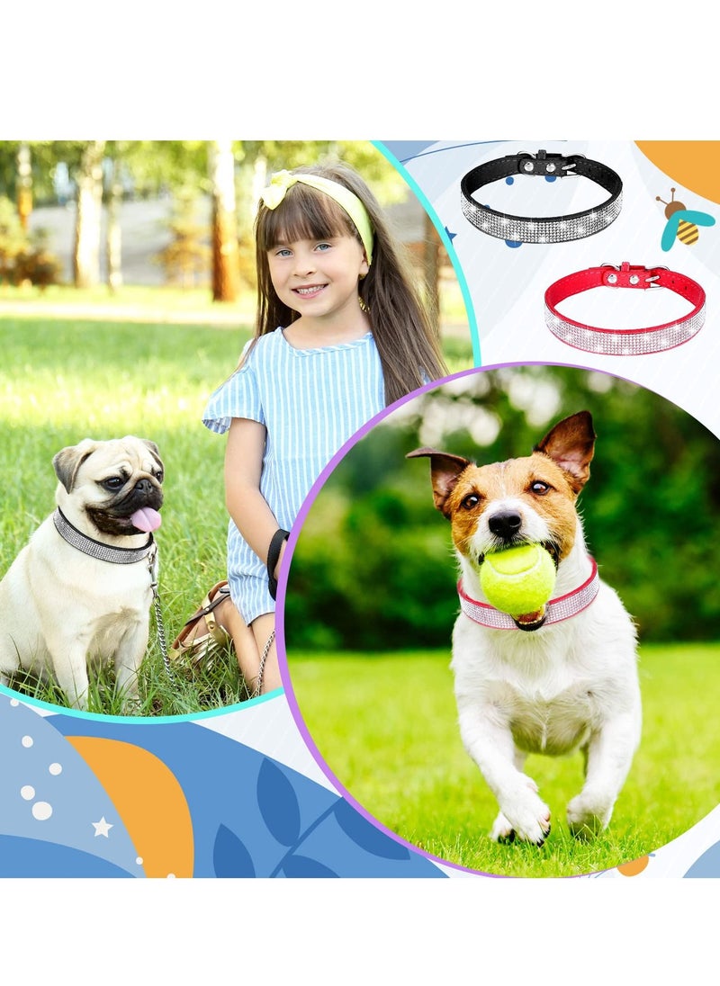 SYOSI - Rhinestone Dog Collar 6PCS Adjustable Leather Diamond Bling Dog Collars Pet Cat Collar Sparkling Soft Colorful Neck Collar for Puppy Small Medium and Large Dog - Image 1