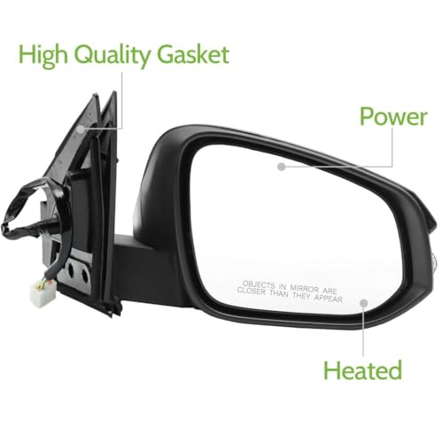 LEAVAN Right Passenger Side Mirror Fit for 2013-2015 Toyota RAV4, with Power Heated Turn Signal and Manual Folding Without Blind Spot Match Black Replace 87940-42B50 (7Pins) (Right/Passenger side) - Image 2