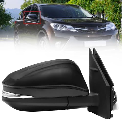LEAVAN Right Passenger Side Mirror Fit for 2013-2015 Toyota RAV4, with Power Heated Turn Signal and Manual Folding Without Blind Spot Match Black Replace 87940-42B50 (7Pins) (Right/Passenger side) - Image 1