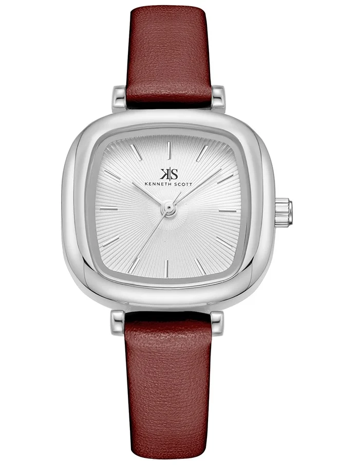 KENNETH SCOTT Kenneth Scott Women's White Dial Analog Watch - K22525-SLDW