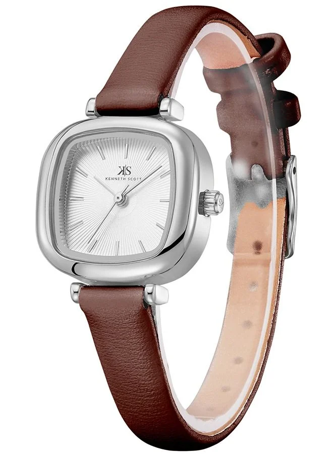 KENNETH SCOTT Kenneth Scott Women's White Dial Analog Watch - K22525-SLDW