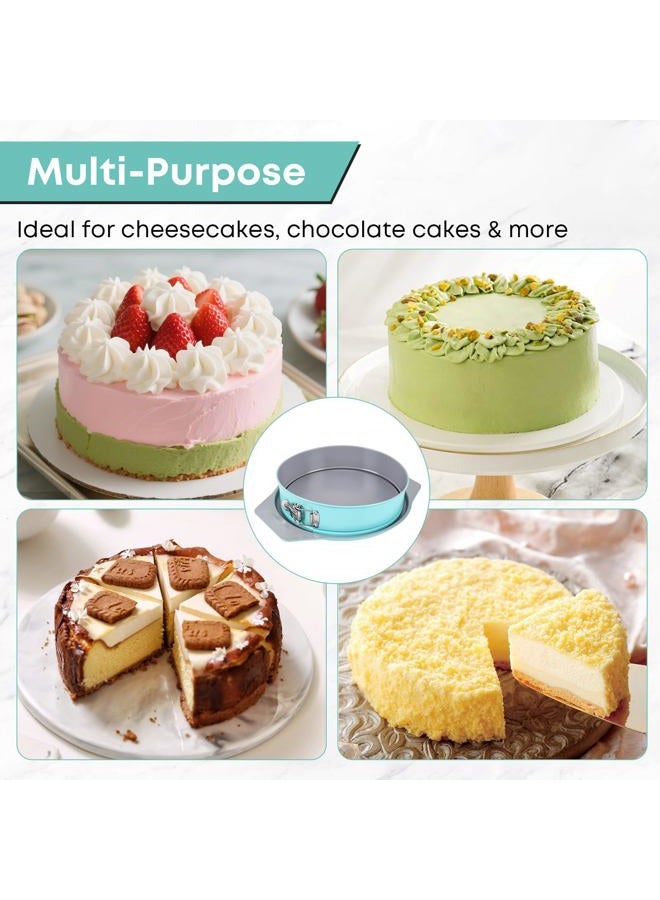 Spmarkt 10 Inch Springform Cake Pan, Leakproof Groove & Wide Grip Handles, Aluminized Nonstick Cheesecake Pan with Removable Bottom & Latch, Round Baking Pan for Cheesecake, Mousse, Torte, Quiche - Image 4