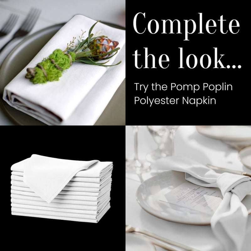 POMP WHITE 52 "" x 52 "" بوصة مربعة البوليستر المائدة المائدة | تجاعيد + وصمة عار مقاومة النسيج سهلة العناية | يناسب المائدة المربعة أو المستديرة - Image 5