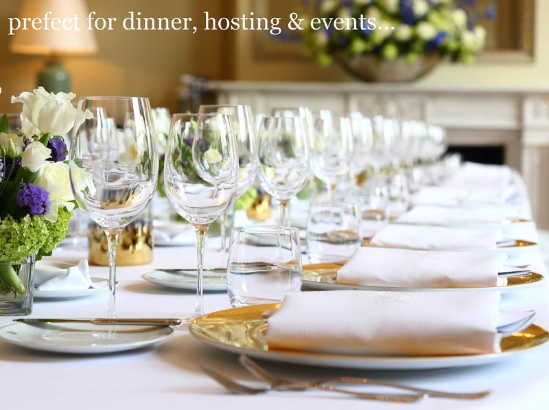 POMP WHITE 52 "" x 52 "" بوصة مربعة البوليستر المائدة المائدة | تجاعيد + وصمة عار مقاومة النسيج سهلة العناية | يناسب المائدة المربعة أو المستديرة - Image 2