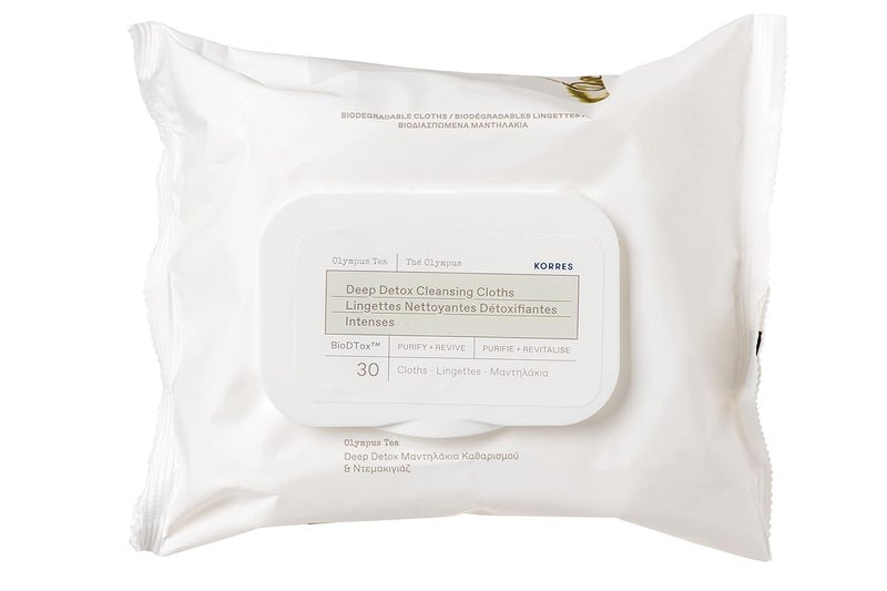 KORRES Olympus Tea Deep Detox Cleansing Cloths 30 ct