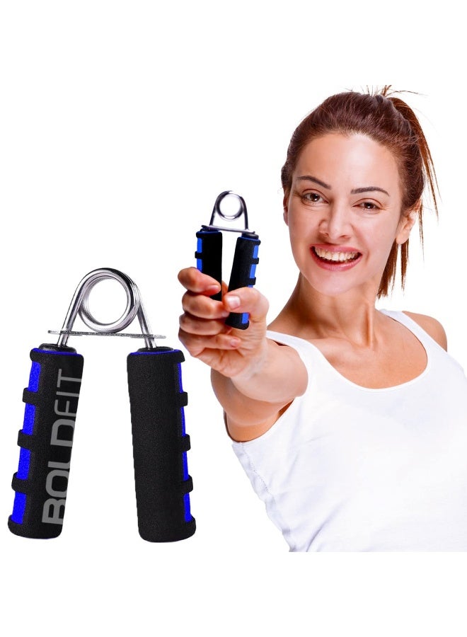 BOLDFIT Hand Grip Strengthener with Foam Handle, Hand Gripper for Men & Women for Gym Workout Hand Exercise Equipment to Use in Home for Forearm Exercise, Finger Exercise Power Gripper Blue-Black - Image 1