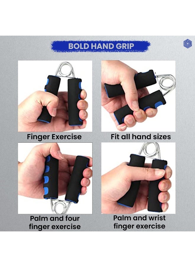 BOLDFIT Hand Grip Strengthener with Foam Handle, Hand Gripper for Men & Women for Gym Workout Hand Exercise Equipment to Use in Home for Forearm Exercise, Finger Exercise Power Gripper Blue-Black - Image 4