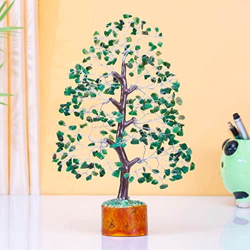 Crocon Green Aventurine Gemstone Tree Feng Shui Figurine Money Bonsai Chakra Balancing Good Luck Reiki Healing Crystals Decoration Ornament Sculpture Prosperity Table Decor Gift Size 10-12" - Image 5