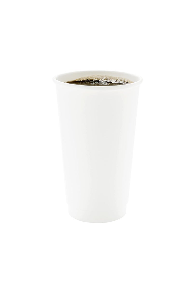 Restaurantware Restaurantware 16 Ounce Disposable Coffee Cups 500 Double Wall Hot Cups For Coffee  Lids Sold Separately Rippled Wall White Paper Insulated Coffee Cups For Coffee Hot Chocolate Tea And More 