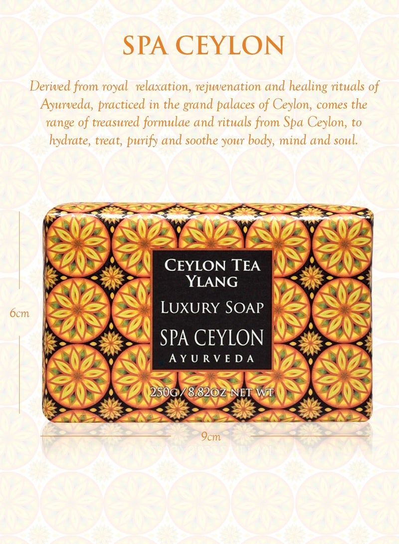 SPA CEYLON Ceylon Tea Ylang Luxury Soap | Luxuriously Creamy Natural Cleanser | Hydrating | Paraben Free | 100% Vegetarian | Suitable for all skin types | 250g - Image 3