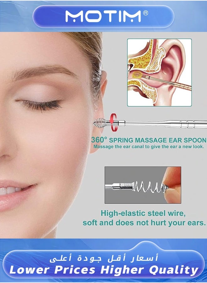 Motim 22 in 1 Ear Wax Removal Kits Ear Cleansing Tool Set Stainless Steel Ear Wax Remover with Storage Box Set for Children & Adults  - Image 5