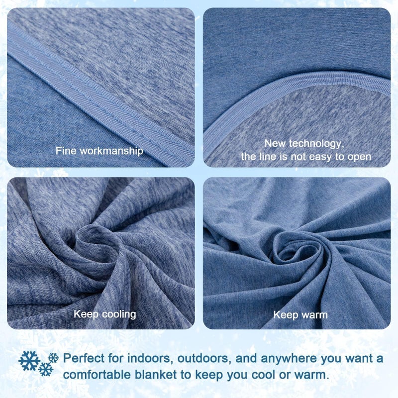CHOSHOME Cooling Blanket for Hot Sleepers Lightweight Summer Cold Thin Blankets for Sleeping, Hot Flashes Night Sweats, Soft Blanket for Bed, Throw Size, Blue - Image 5